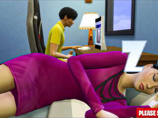 Ayah tiri jepang bercinta setelah Tempat Tidur Gamernya, menonton TV dan menonton video porno, Masturbasi di sebelahnya (Kamar Tidur Jepang Seks Film)